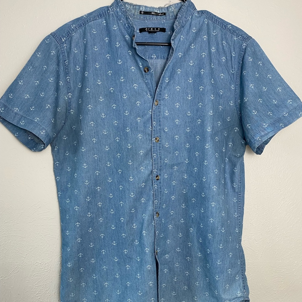 Forever 21 Anchor Patterned short-sleeve button down